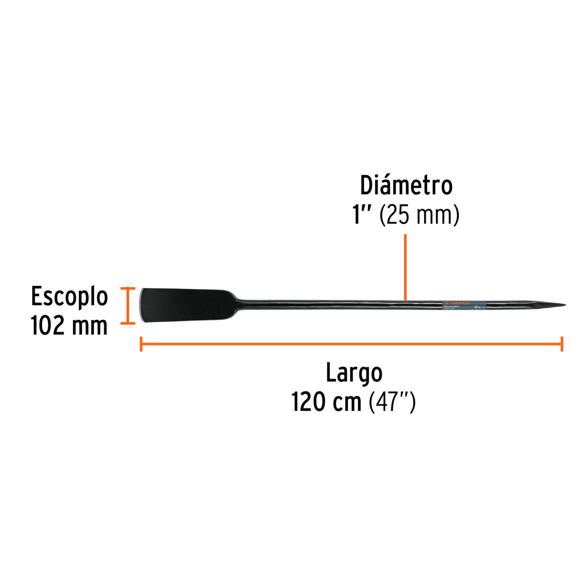 Eje corto para carretillas 1 llanta EXPERT TRUPER y PRETUL
