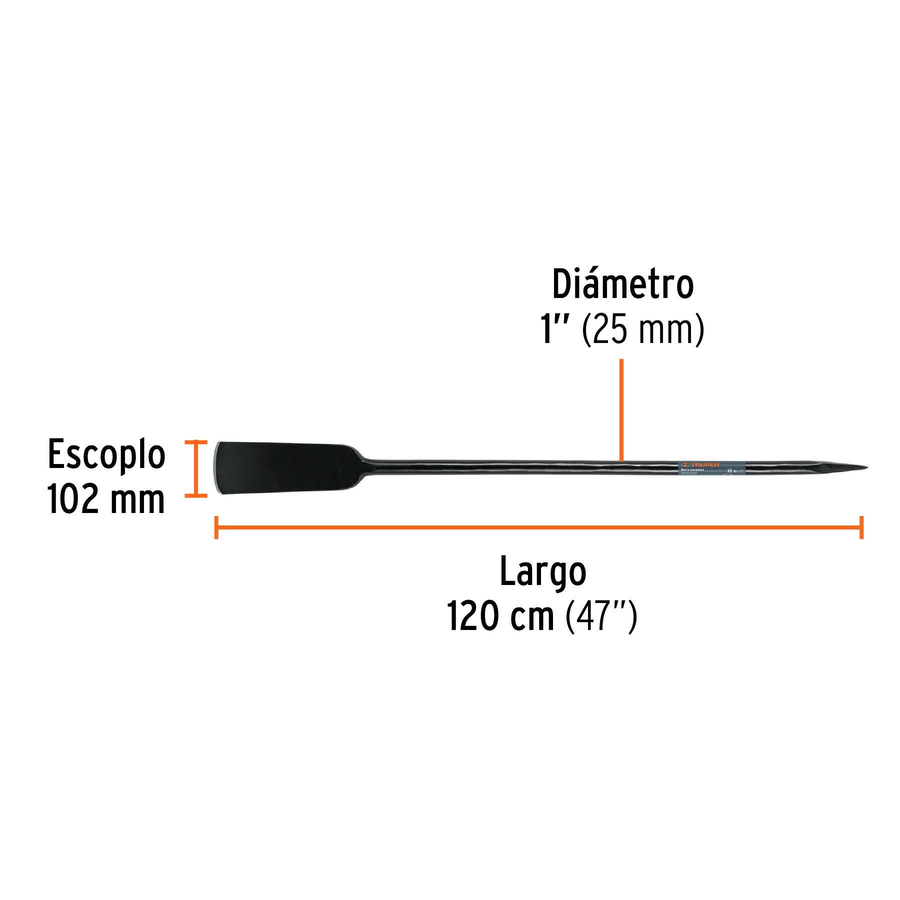 Eje corto para carretillas 1 llanta EXPERT TRUPER y PRETUL