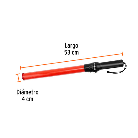 Baston luminoso de 53 cm con luz LED y clip para cinturon