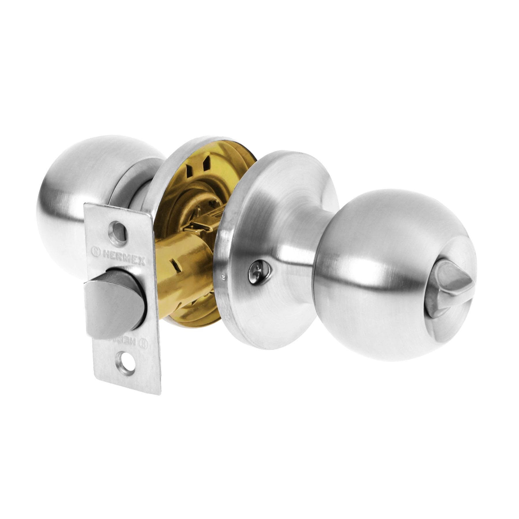 Cerradura tipo esfera tubular bano cromo HERMEX BASIC