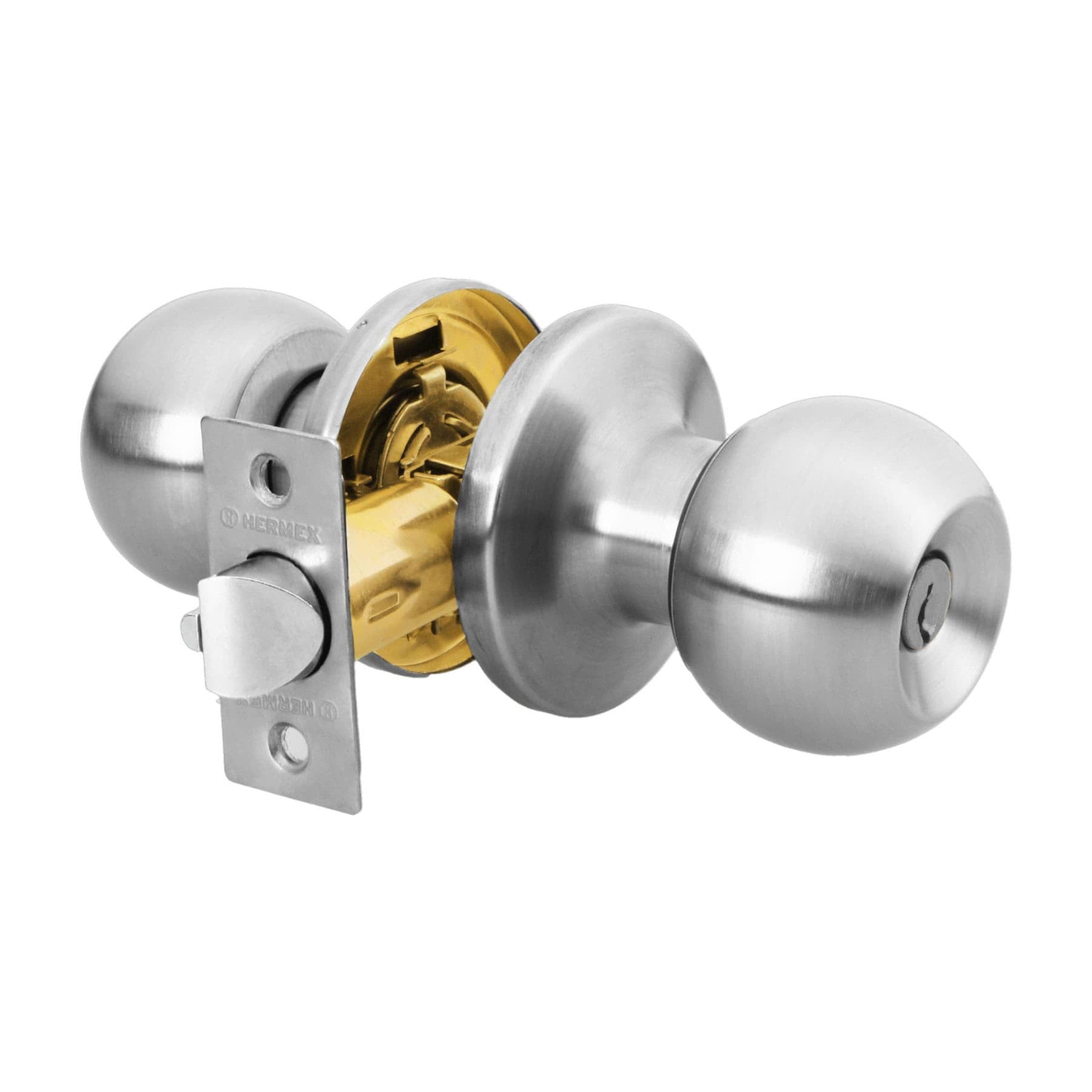 Cerradura tipo esfera tubular entrada cromo HERMEX BASIC