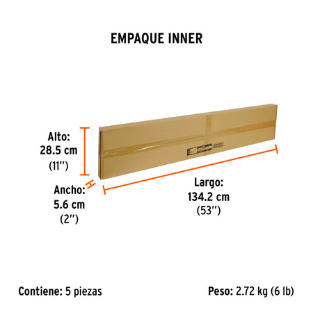 Barra extensible de 1.3 a 2.1 m reflejante para conos