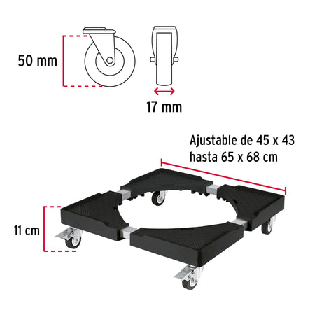 Base universal con ruedas para linea blanca FIERO