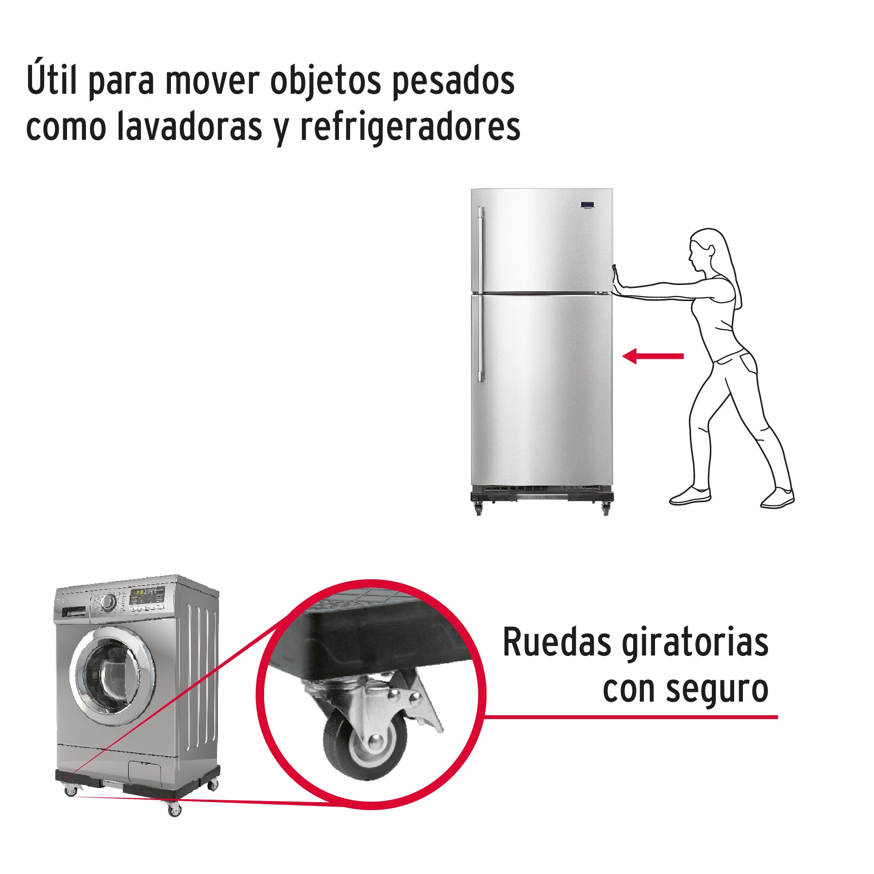 Base universal con ruedas para linea blanca FIERO
