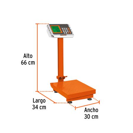 Bascula electronica de plataforma p/mostrador 80 kg Truper