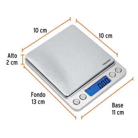 Bascula electronica de precision de bolsillo 500 g Truper
