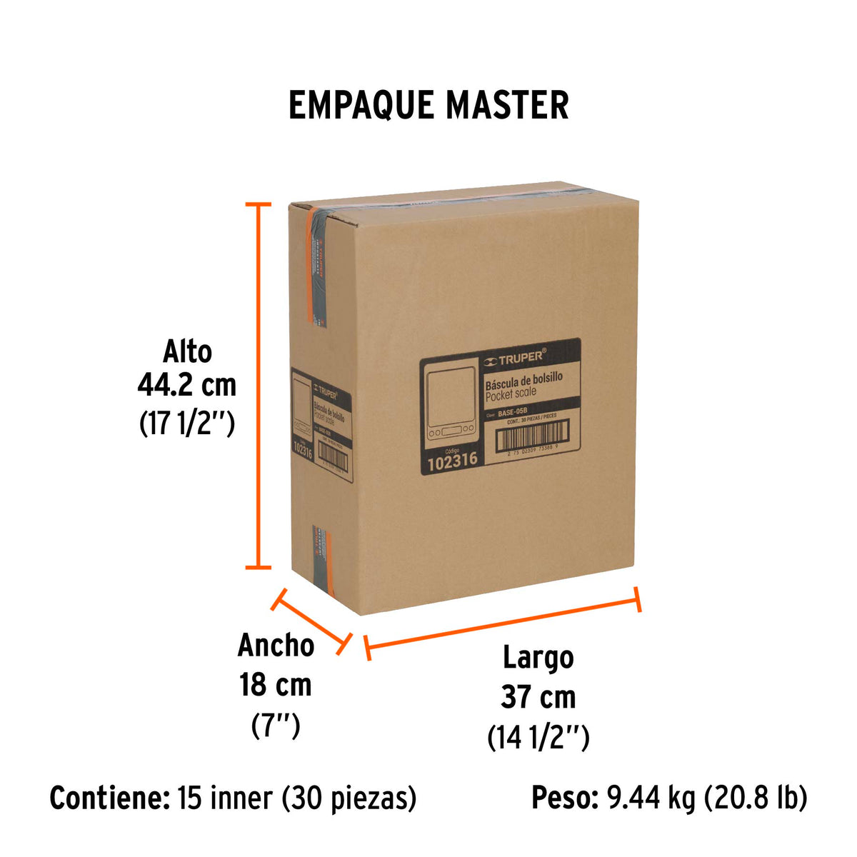 Bascula electronica de precision de bolsillo 500 g Truper