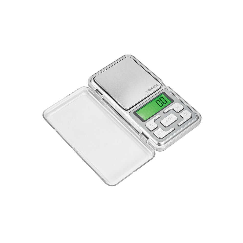Bascula electronica de bolsillo de pilas 500 g Truper
