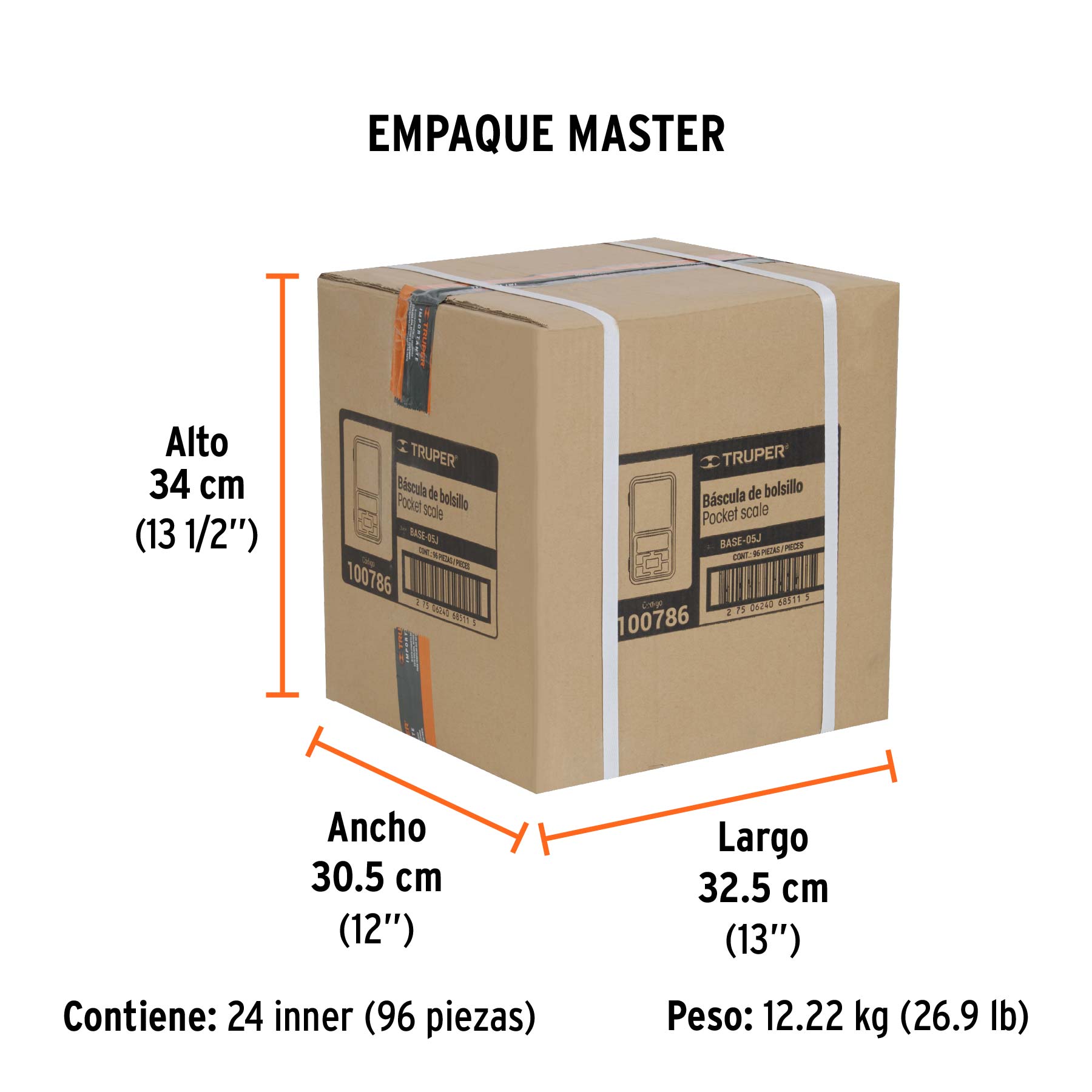 Bascula electronica de bolsillo de pilas 500 g Truper