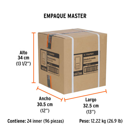 Bascula electronica de bolsillo de pilas 500 g Truper