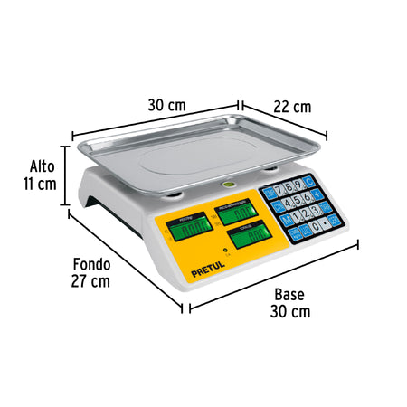 Bascula electronica multifunciones Pretul 30 kg