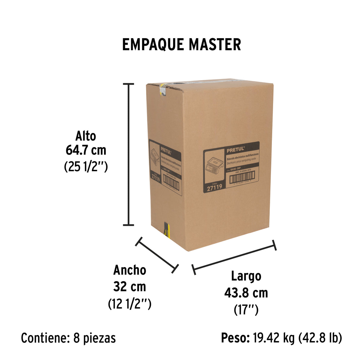 Bascula electronica multifunciones Pretul 30 kg