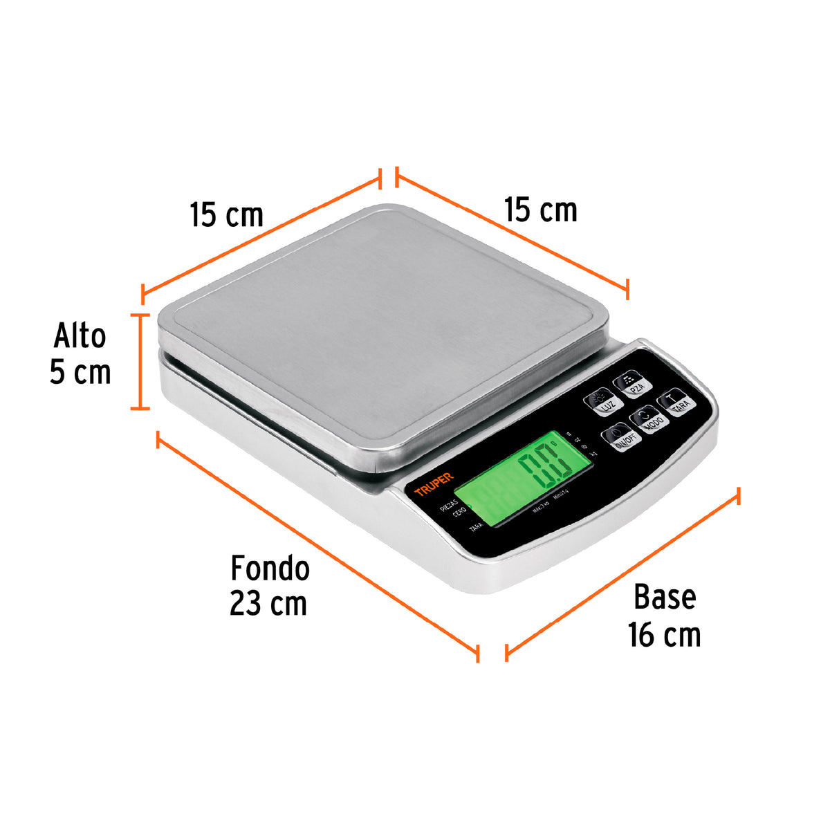 Bascula electronica de precision recargable 3 kg Truper
