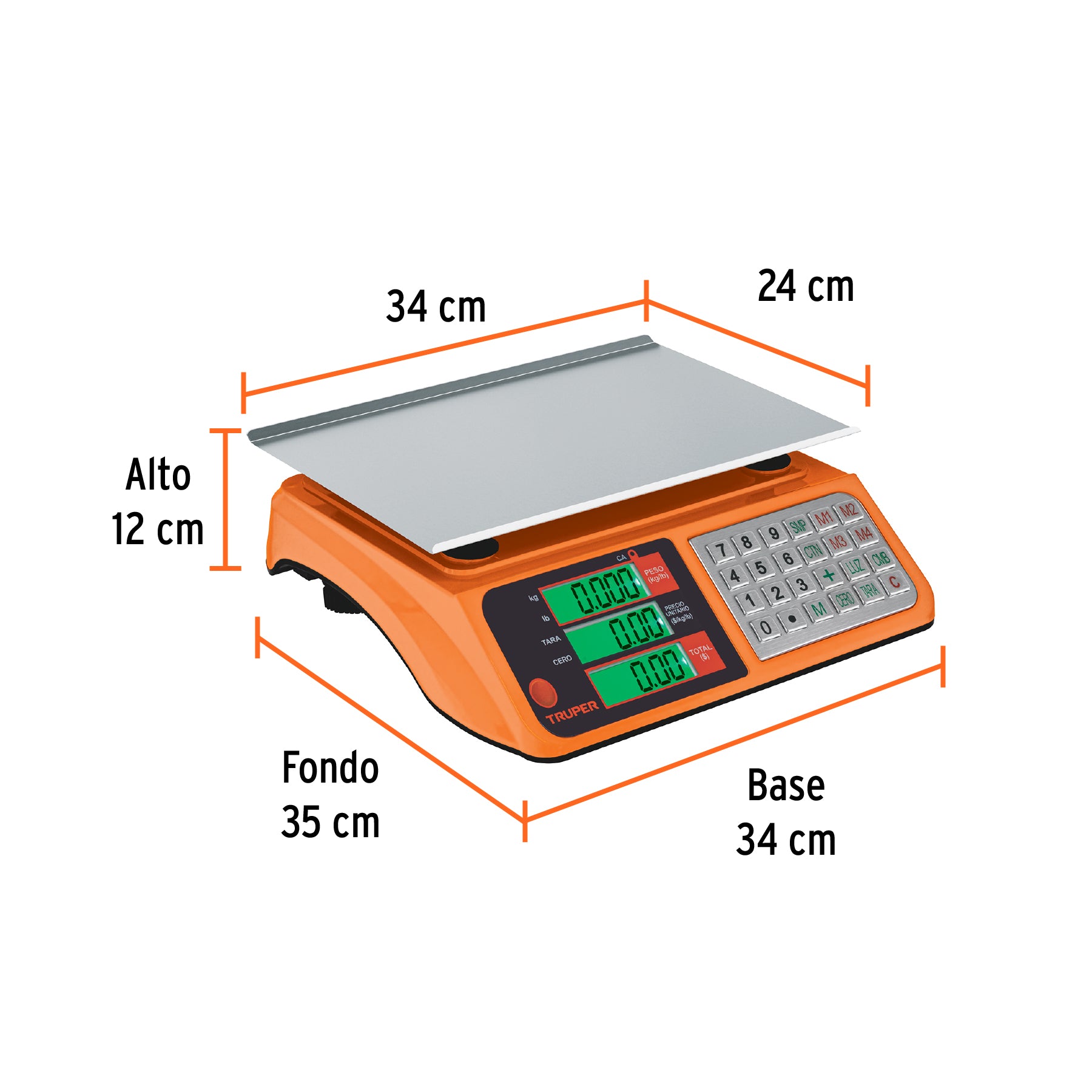Bascula electronica multifunciones 40 kg USB Truper