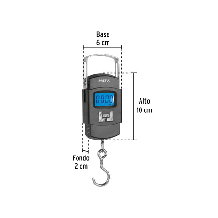 Bascula electronica colgante de pilas 50 kg Pretul