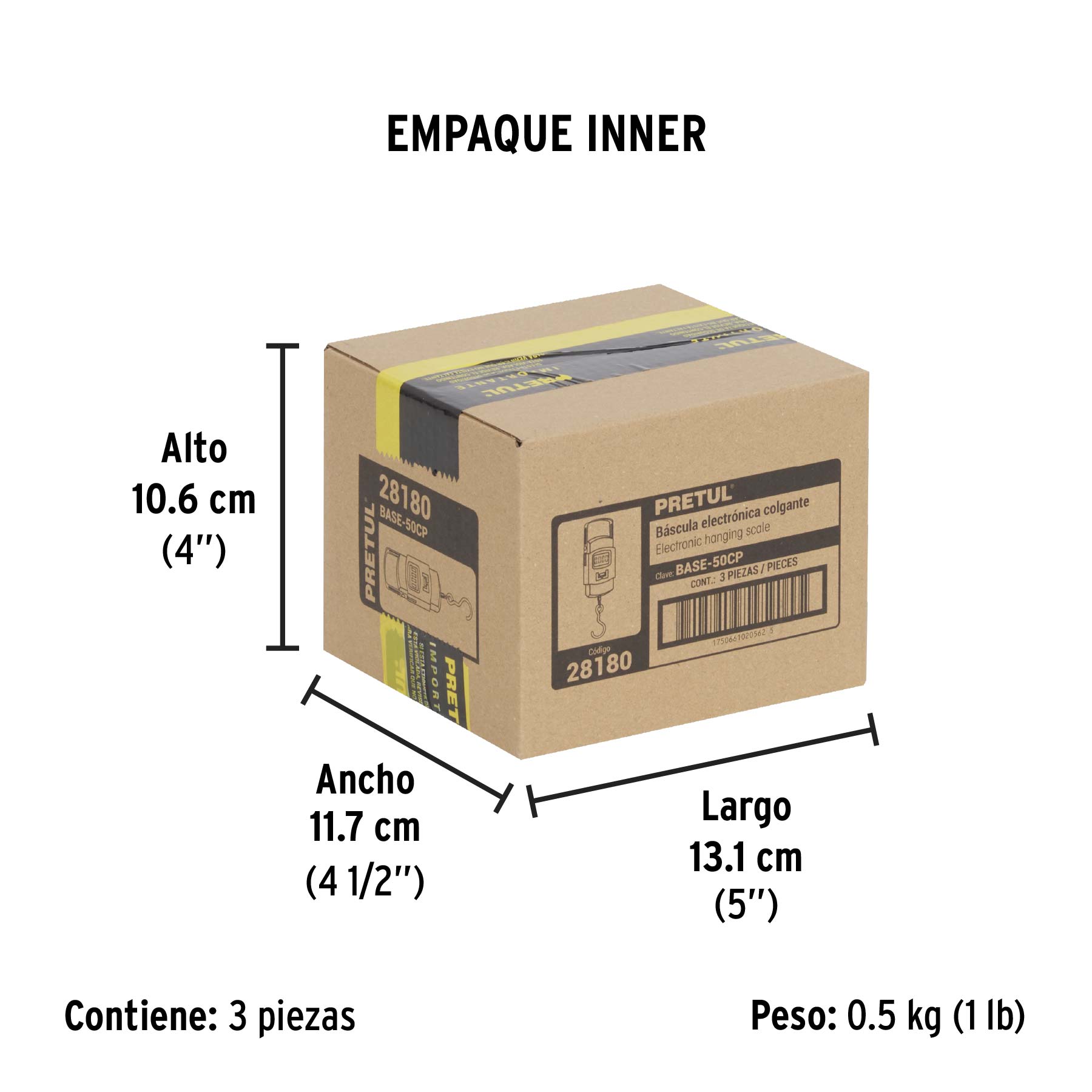 Bascula electronica colgante de pilas 50 kg Pretul