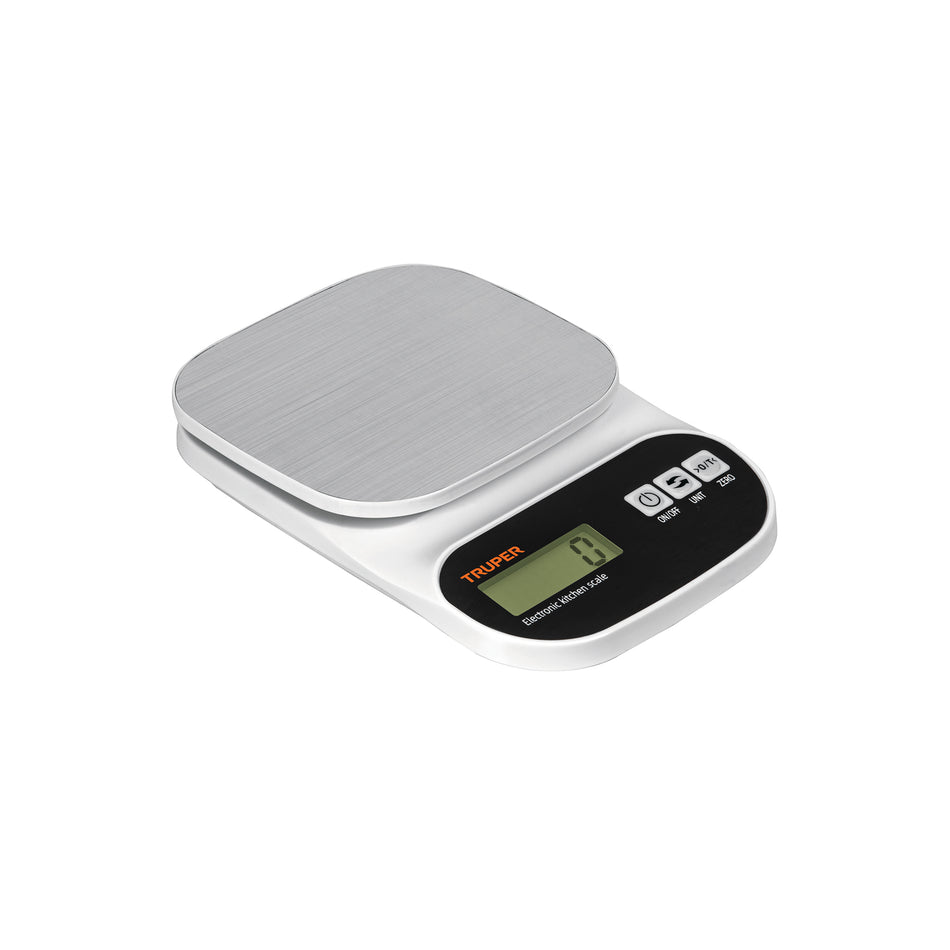 Bascula digital para cocina plato de acero inox5kg Truper