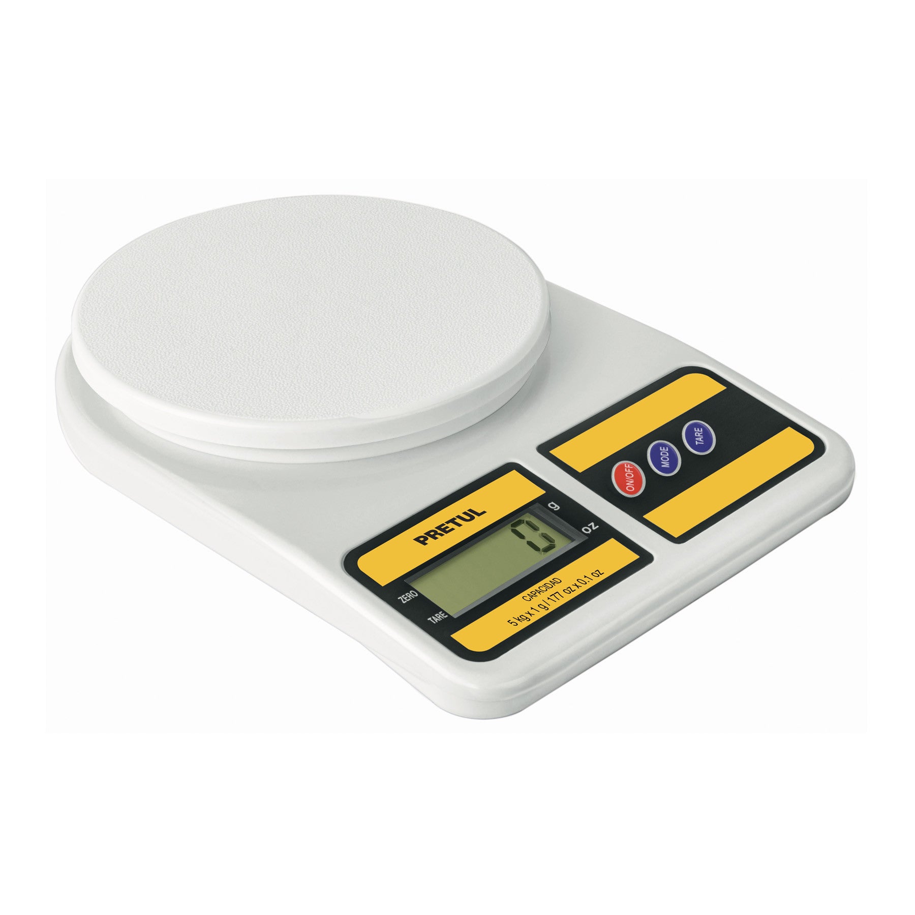 Bascula digital para cocina plato de poliprop 5 kg Pretul