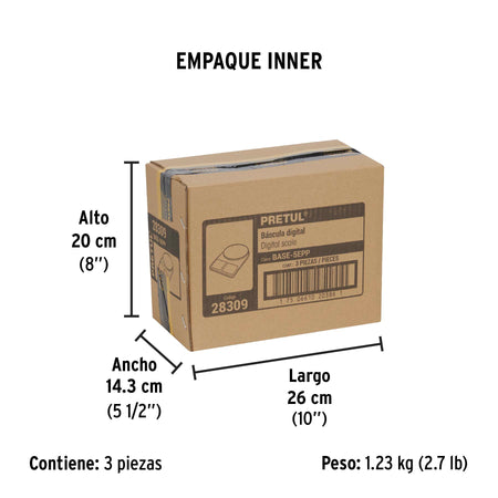 Bascula digital para cocina plato de poliprop 5 kg Pretul