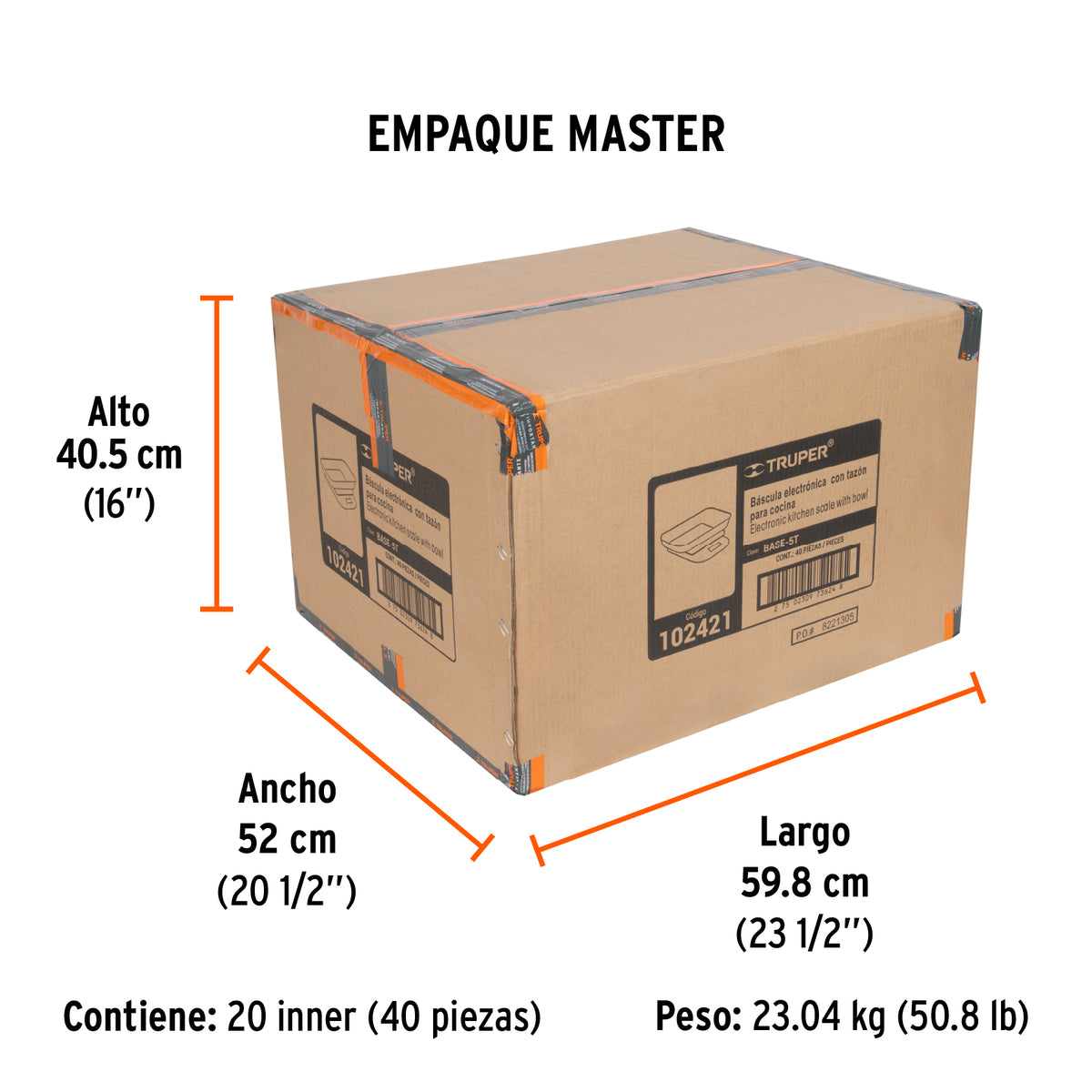 Bascula digital para cocina con tazon 5 kg Truper