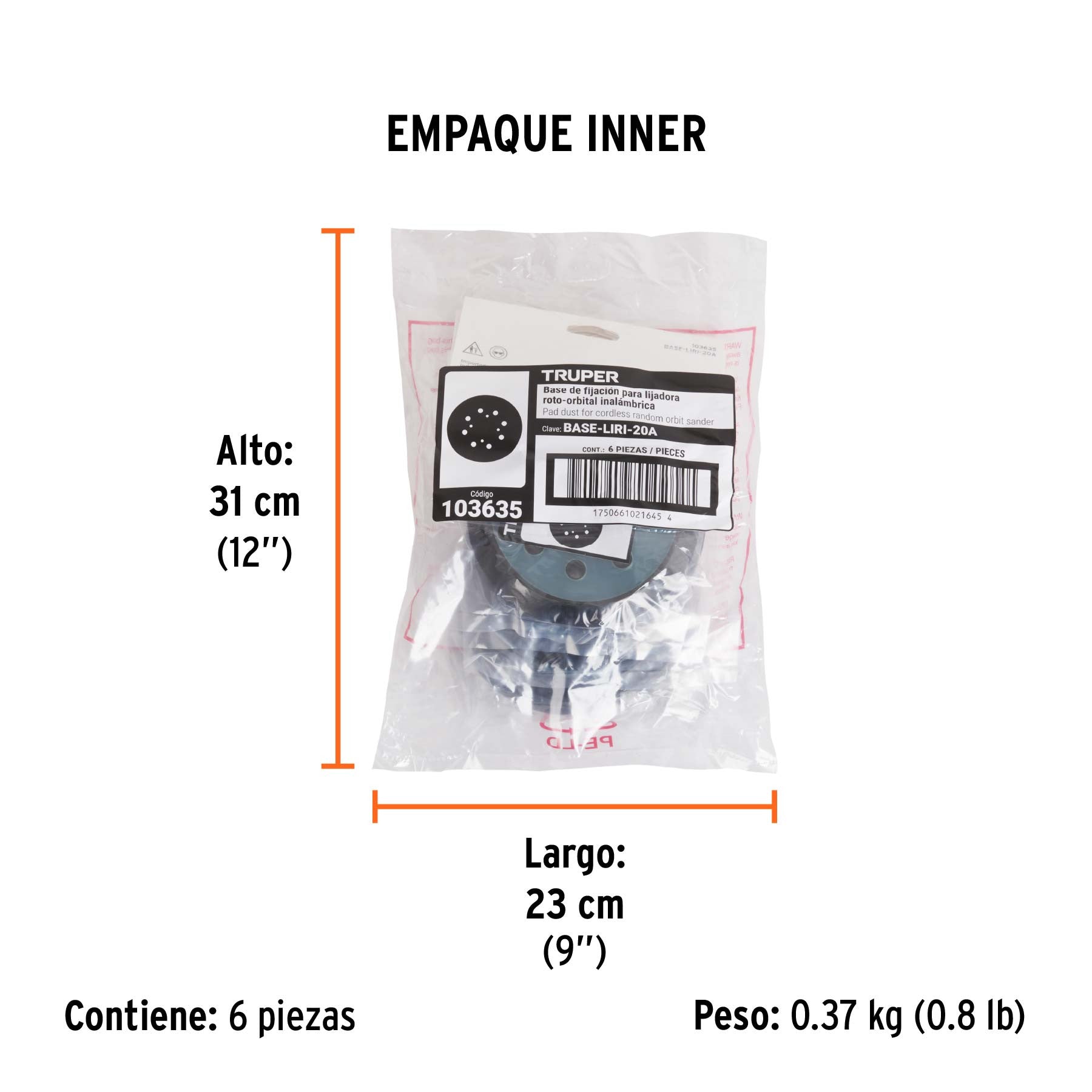 Base hook and loop para LIRI-20A, Truper