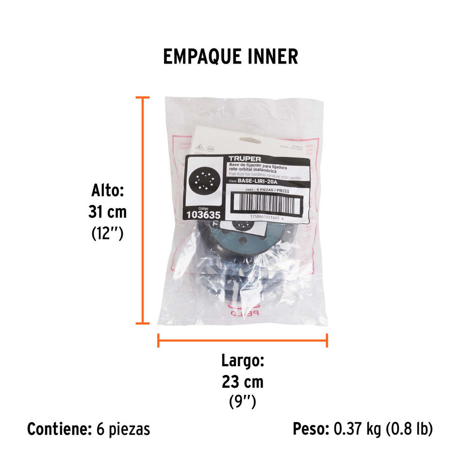 Base hook and loop para LIRI-20A, Truper