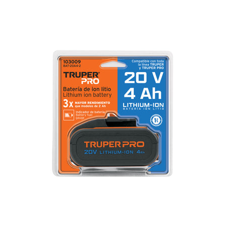 Bateria ion litio 20V 4 Ah TRUPER PRO