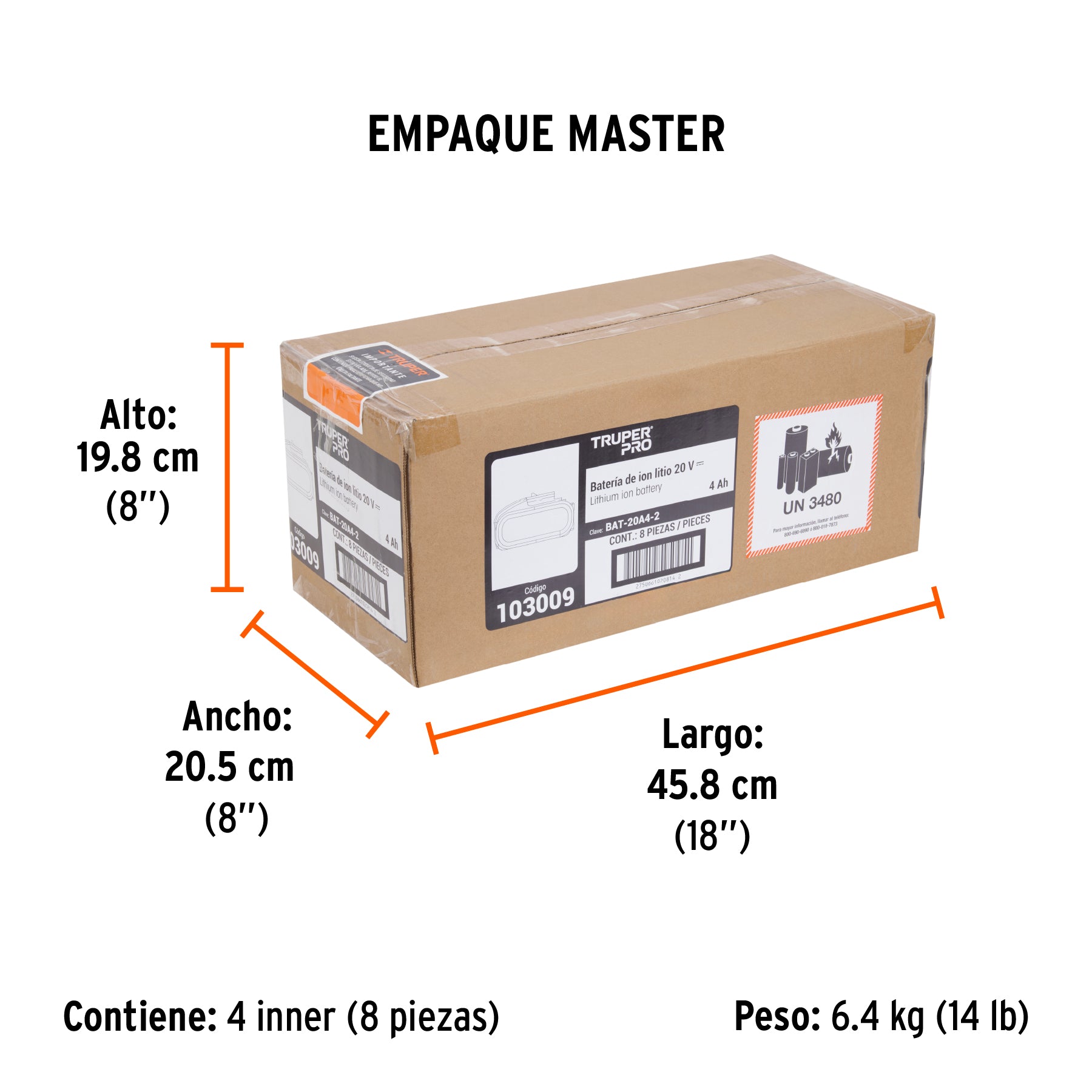 Bateria ion litio 20V 4 Ah TRUPER PRO