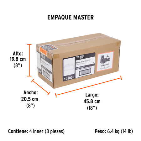 Bateria ion litio 20V 4 Ah TRUPER PRO