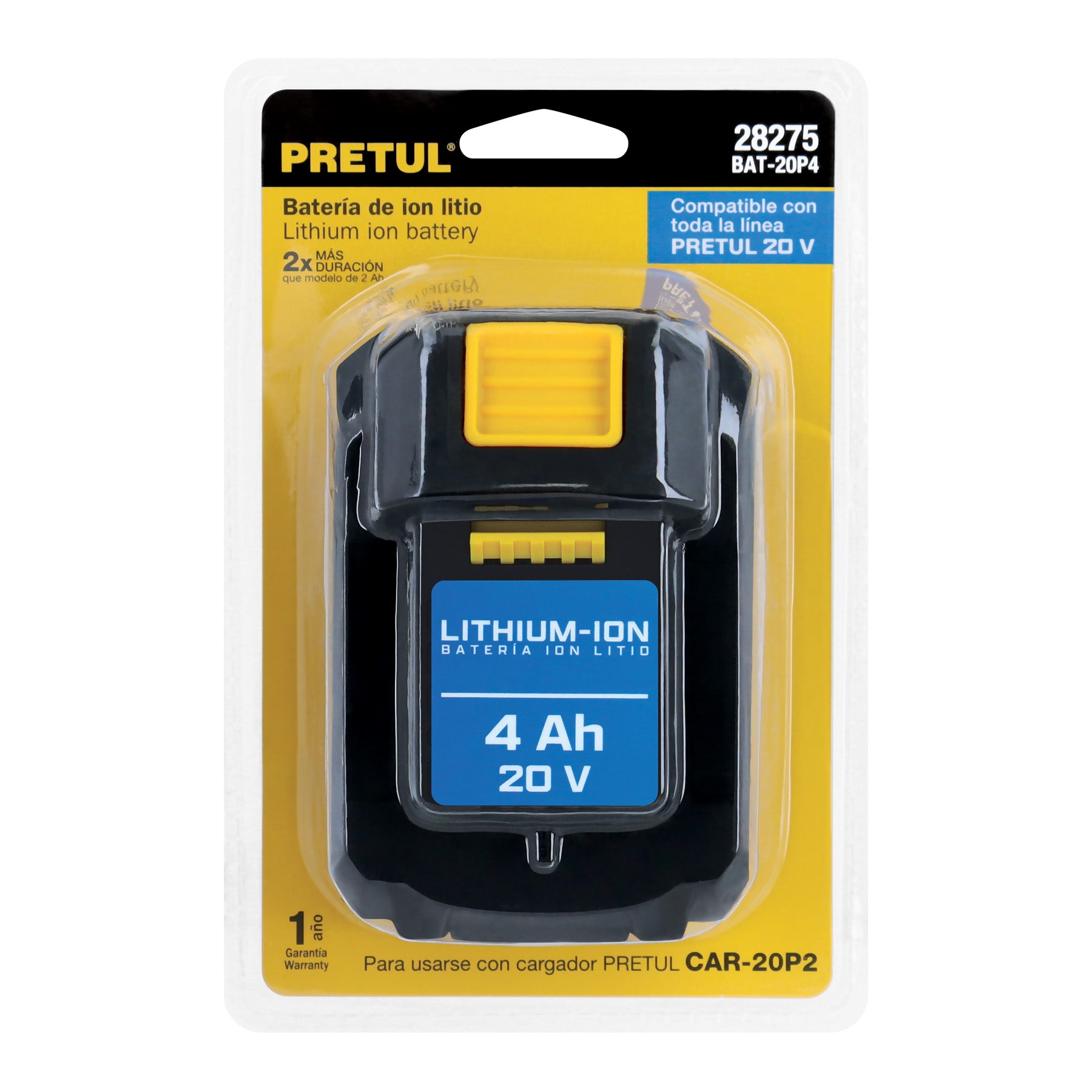 Bateria ion litio 20V 4 Ah PRETUL