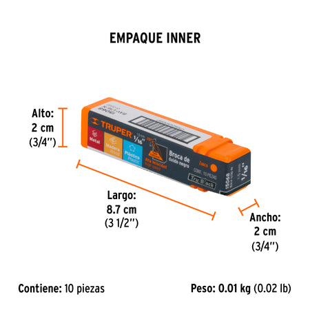 Broca HSS Trublack para metal Truper 1/16"