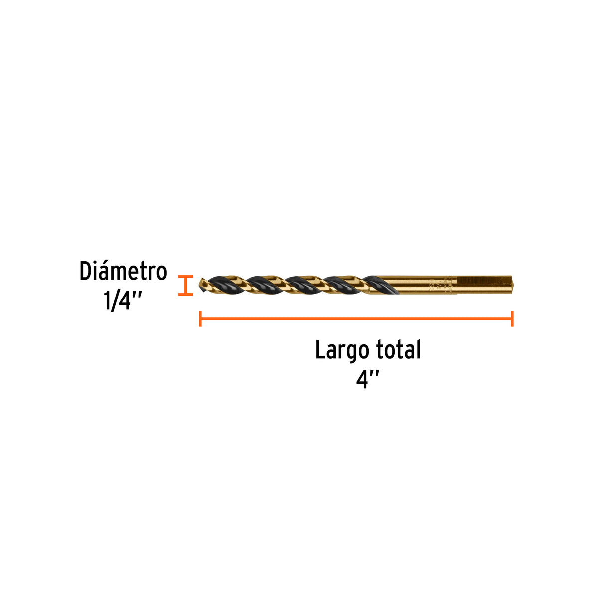 Broca HSS 1/4' Trugold para metal en blíster, EXPERT