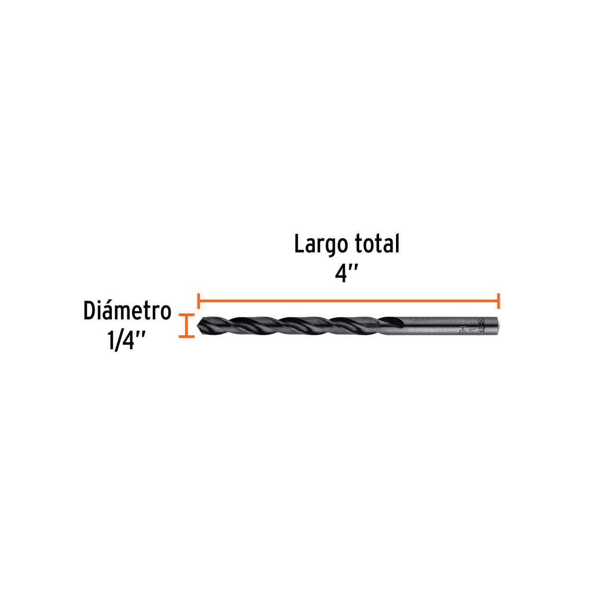 Broca HSS Trublack para metal Truper 1/4"