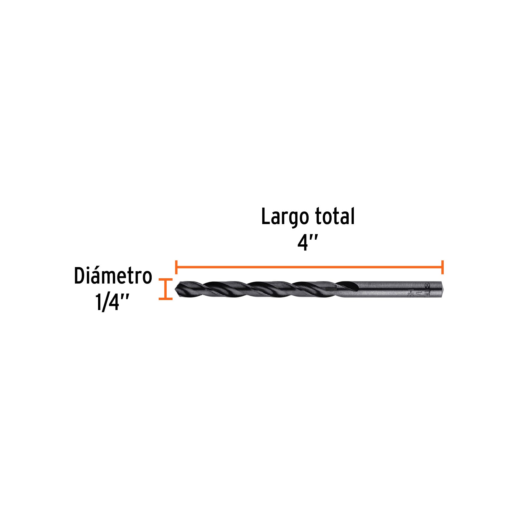 Broca HSS Trublack para metal Truper 1/4"