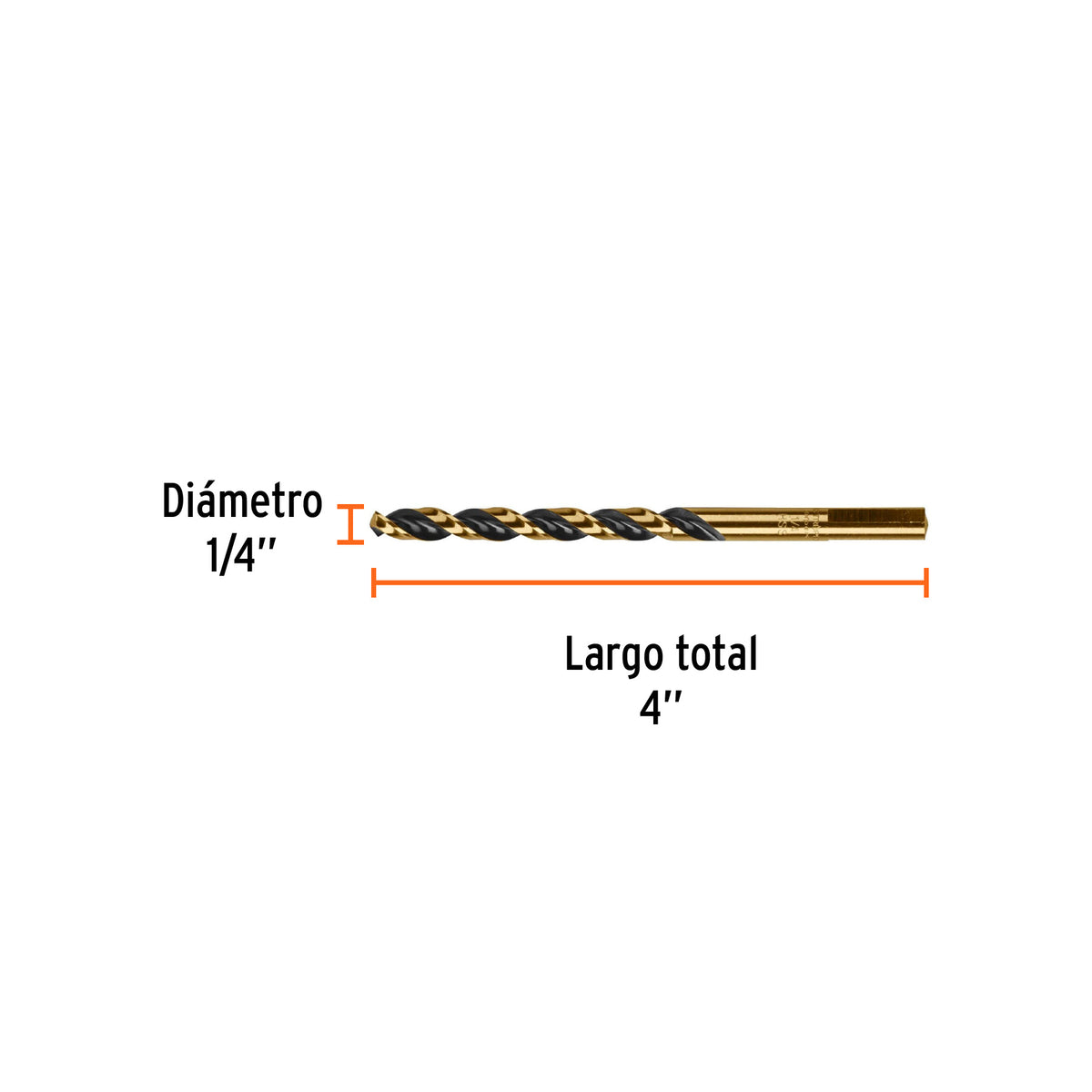 Broca HSS Trugold para metal Truper Expert 1/4"