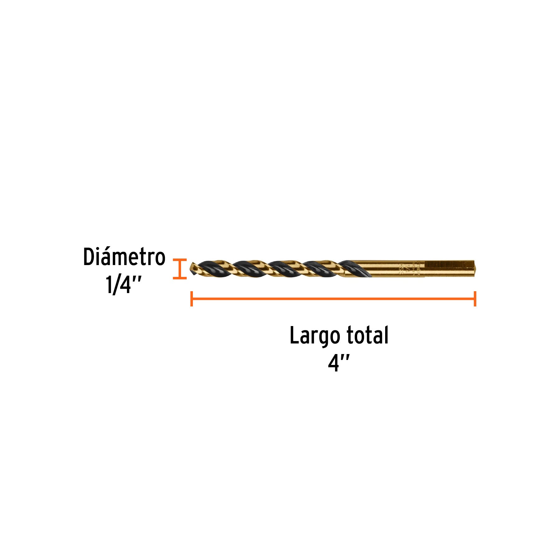 Broca HSS Trugold para metal Truper Expert 1/4"