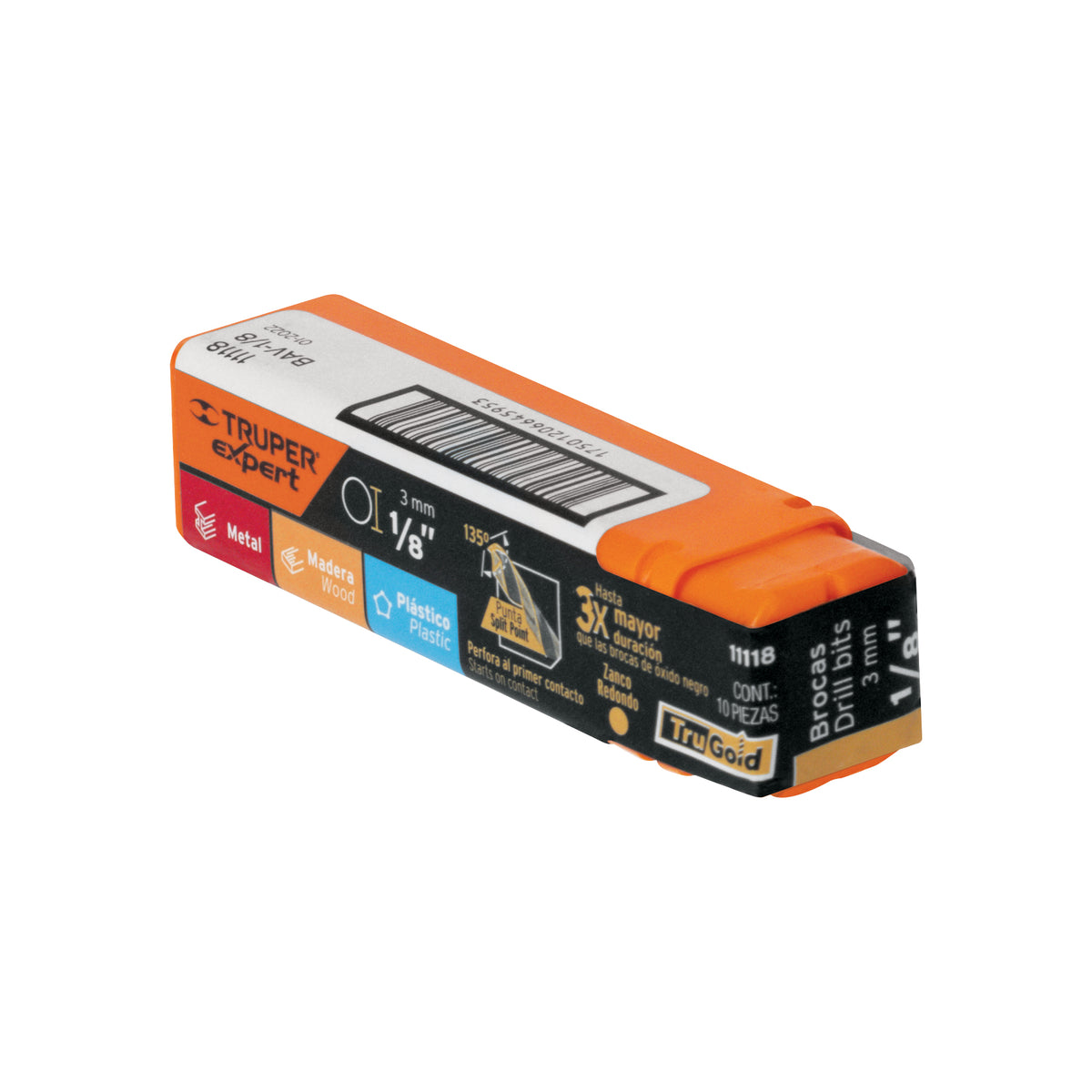 Broca HSS Trugold para metal Truper Expert 1/8"