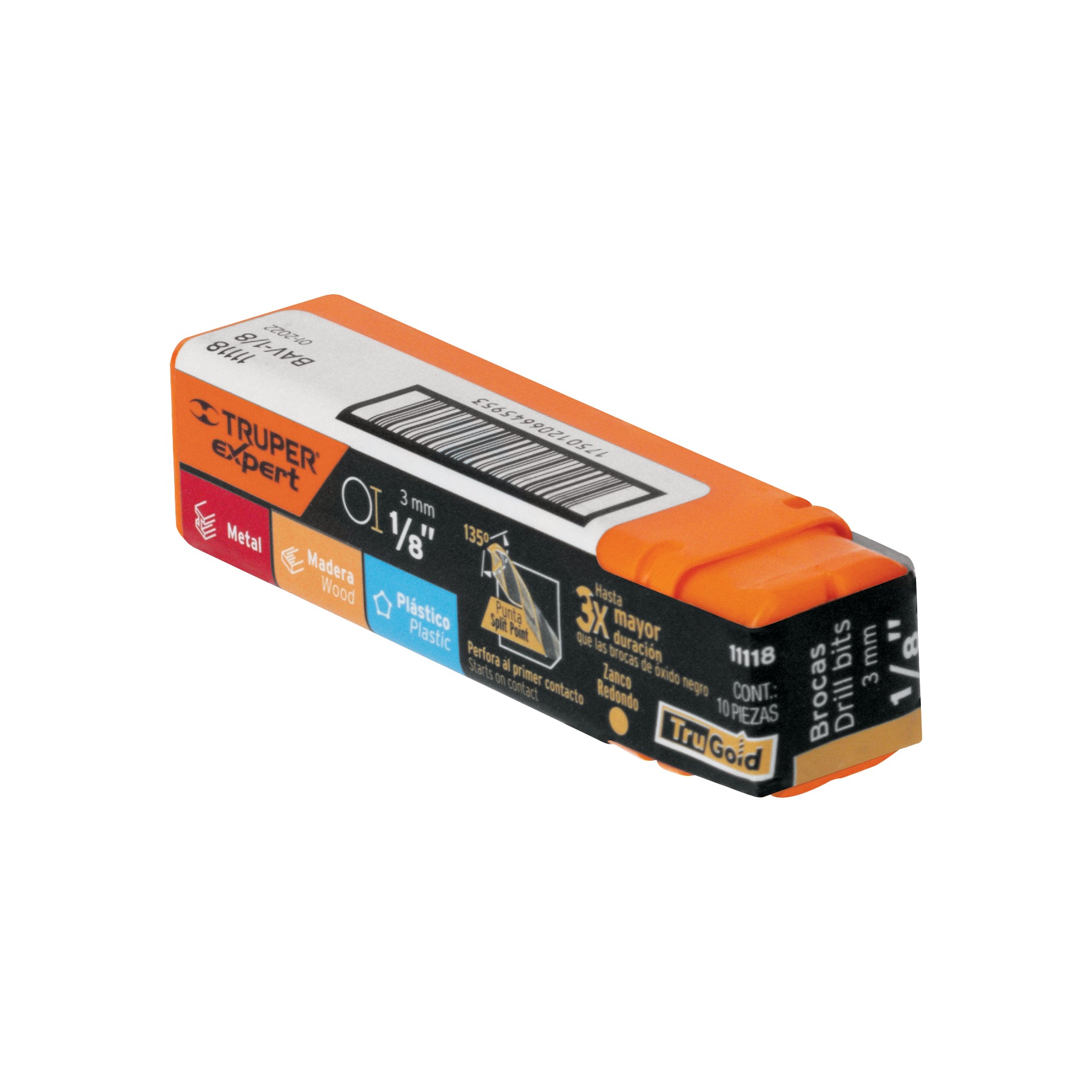Broca HSS Trugold para metal Truper Expert 1/8"