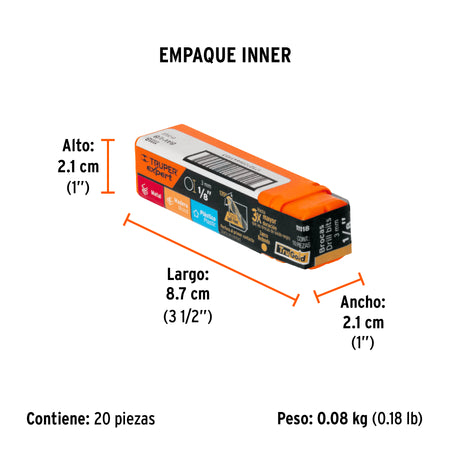 Broca HSS Trugold para metal Truper Expert 1/8"