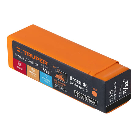 Broca HSS Trublack para metal Truper 11/32"