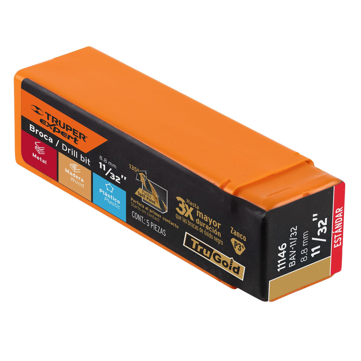 Broca HSS Trugold para metal Truper Expert 11/32"