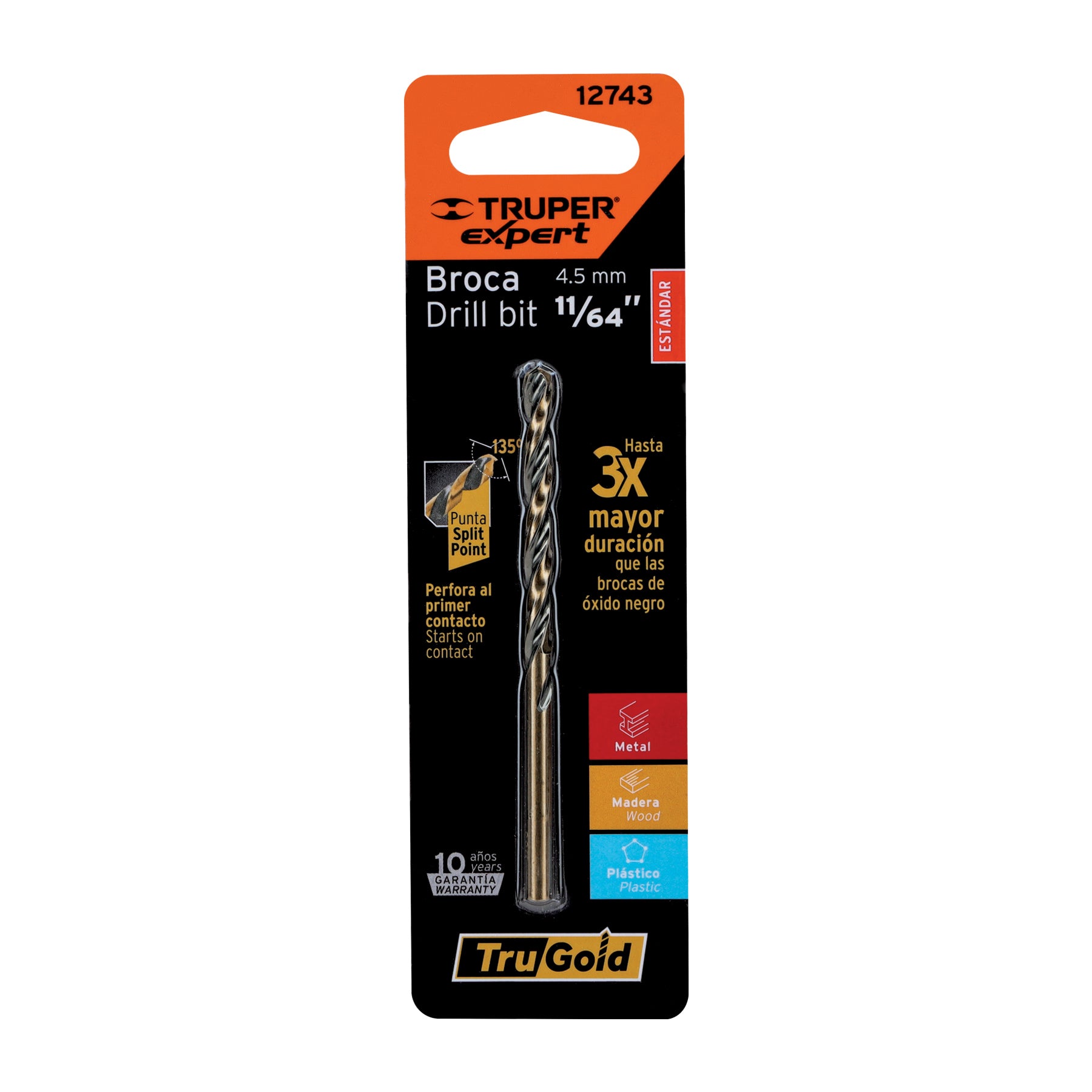 Broca HSS Trugold para metal en blister EXPERT 11/64"