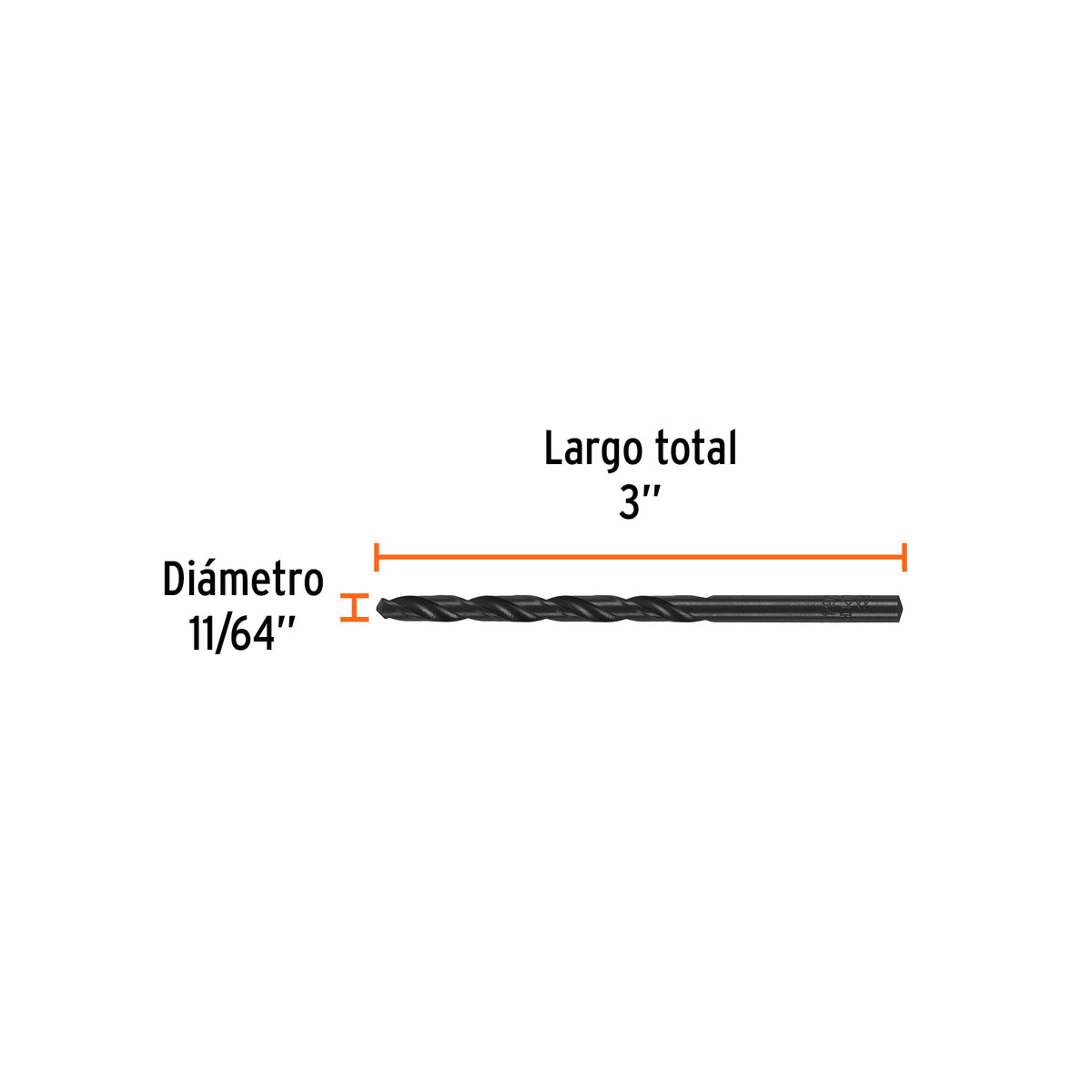 Broca HSS Trublack para metal Truper 11/64"