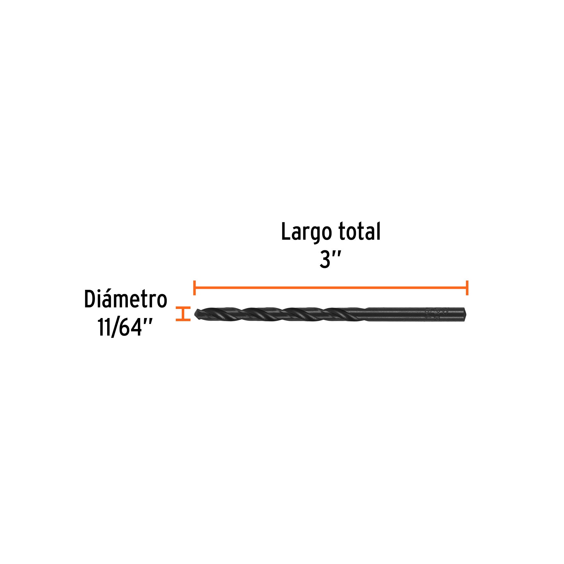 Broca HSS Trublack para metal Truper 11/64"