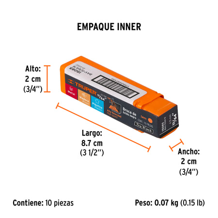 Broca HSS Trublack para metal Truper 11/64"