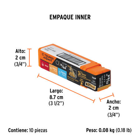 Broca HSS Trugold para metal Truper Expert 11/64"