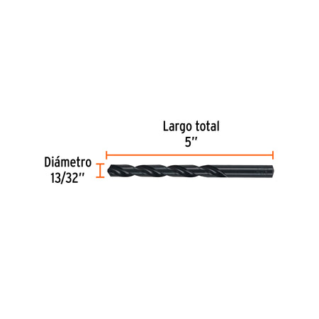 Broca HSS Trublack para metal Truper 13/32"