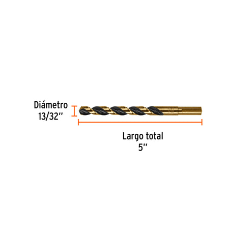 Broca HSS Trugold para metal Truper Expert 13/32"