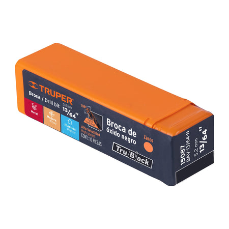 Broca HSS Trublack para metal Truper 13/64"