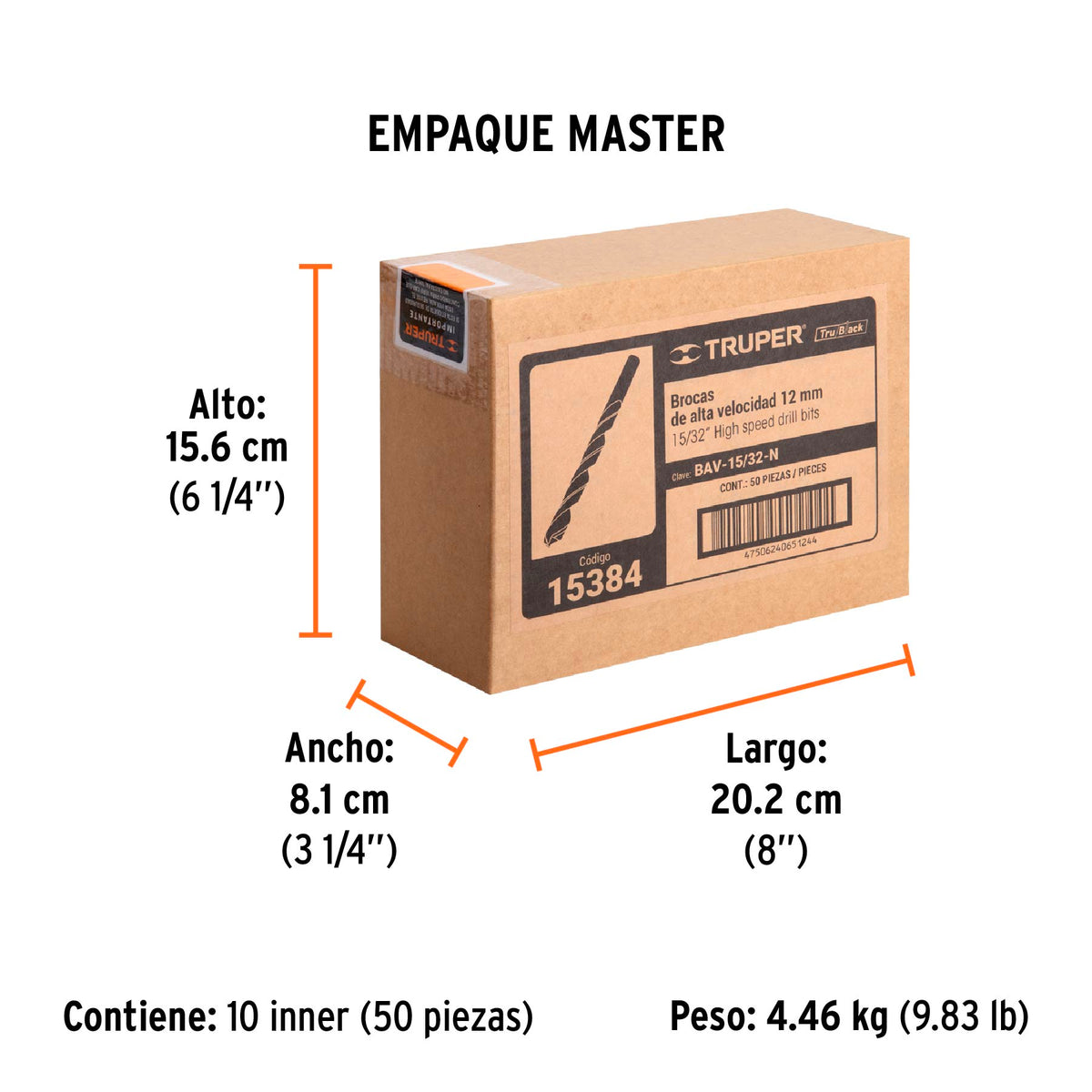 Broca HSS 1.5 mm Trugold para metal, Truper Expert